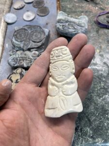 Bone carving Taino cemi of Itiba Cahubaba or the "bleeding mother"