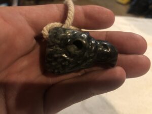 green marble hawk head pendant